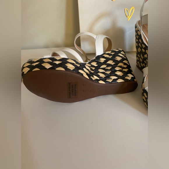 Lulu’s White Nappa Leather Espadrilles Wedges Size 8 NWT - Picture 7 of 11